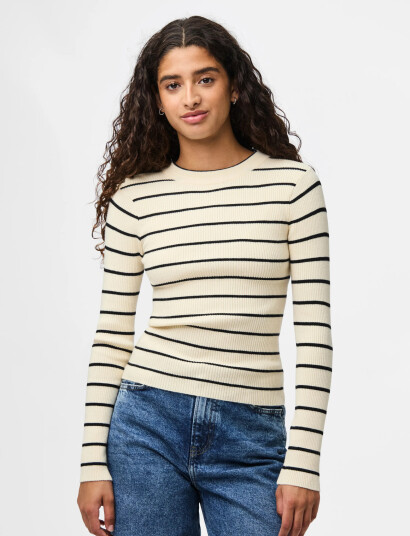 Pieces Pcmira New Ls O Neck Knit Noos Bc Cream XXL