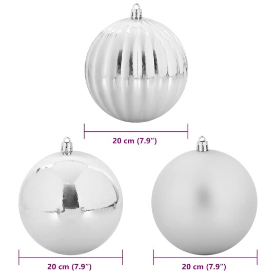 Julekule Sett 4 pcs sølv Plast Julekule Sett 4 pcs sølv Plast