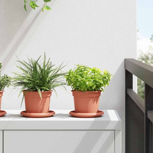 vidaXL Plantepotter 6 pcs Klinker Rød Ø 12,5 x 10 cm Plast