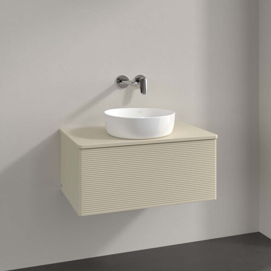 Villeroy & Boch Antao Servantskap med 1 skuff 80x50x36 cm u/lys Grå Matt Villeroy & Boch Antao Servantskap med 1 skuff 80x50x36 cm u/lys Grå Matt