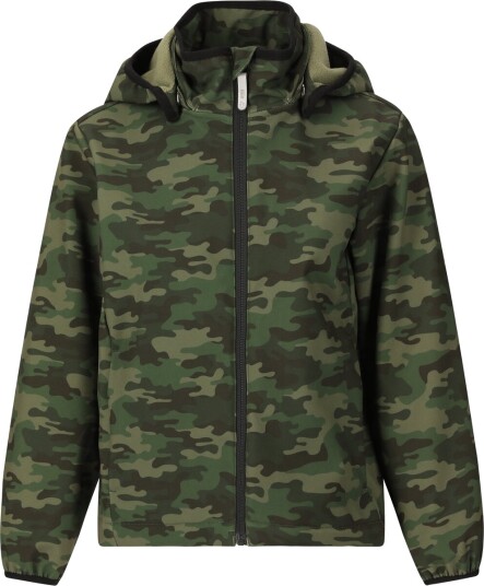ZigZag Onetwo Printed Softshell Jakke Barn Olivengrønn 128