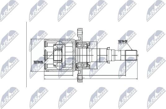Nty Drivknute drivaksel NTY NPW NS 046