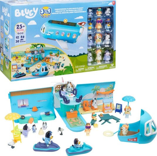 Bluey Lekesett – 3-i-1 Med 12 Figurer Og 30 Tilbehør – Ultimate Familietur