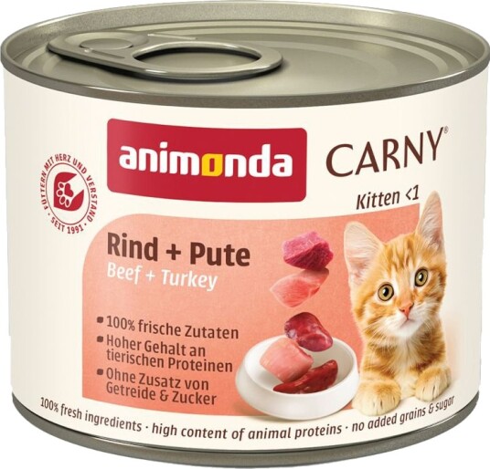 Animonda Carny Våtfôr Kitten & Kalkun Okse 12 X 200 G