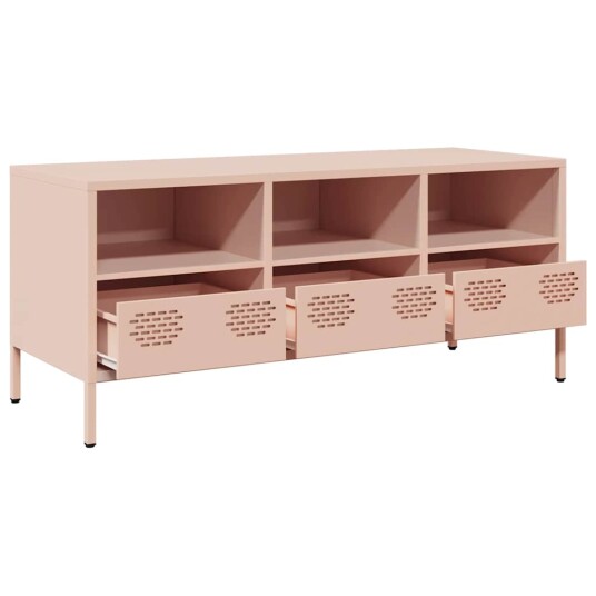 TV-benk rosa 101,5x39x43,5 cm kaldvalset stål 8721102930805