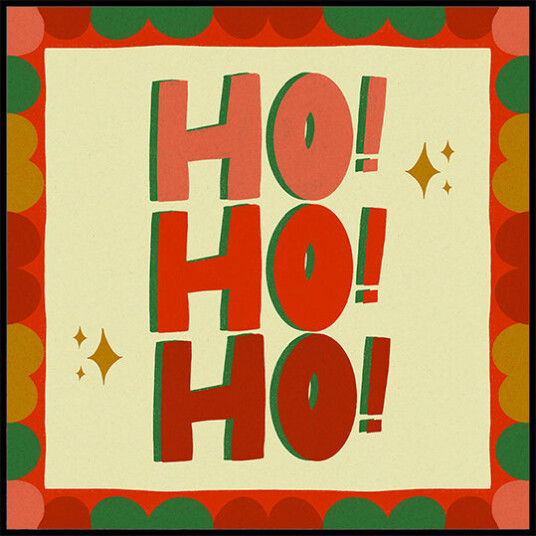 Ho Ho Ho Chirstmas Festive Illustration Plakat Plakat / 50x50cm