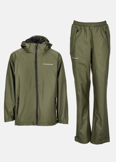 Swedemount Koster Rain Set Jr Olive/Olive 130 Sett Jakke + Bukse