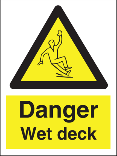 Jo Safety Danger wet deck Rigid plast R NM 200 x 150 mm IMO 107093RNM
