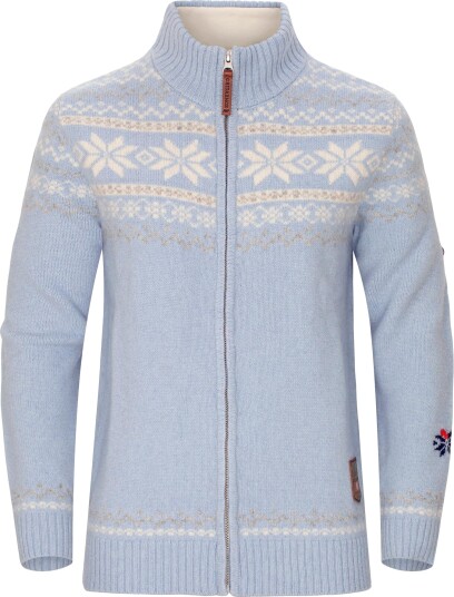 Gridarmor Women"s Snøstjerne Fz Ullgenser 2.0 Chambray Blue L