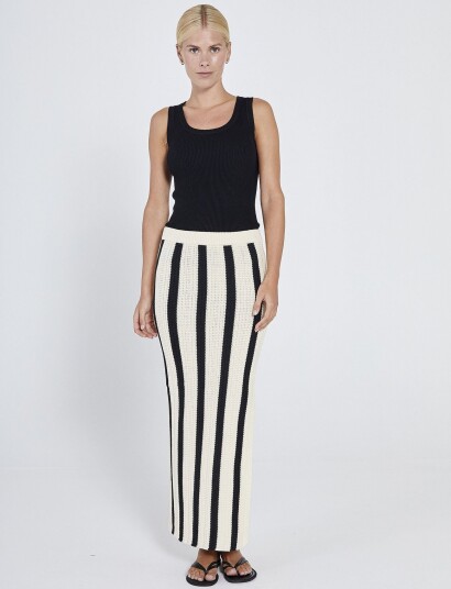 NORR Stilla Blocking Knit Skirt White 38