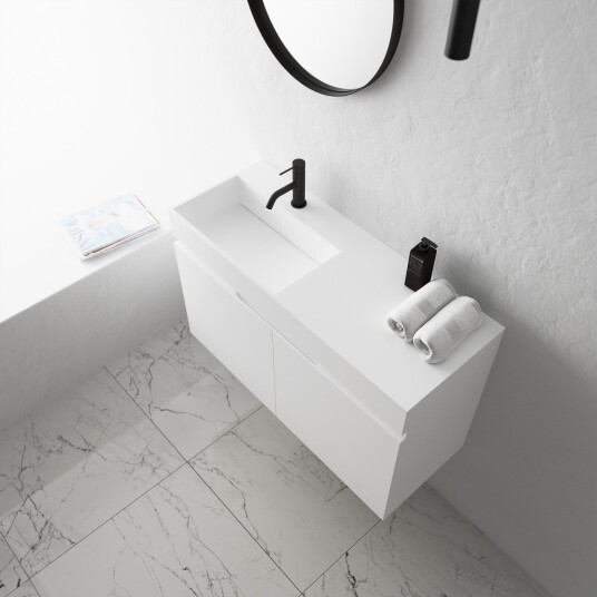Compact Inside 090L Servantskap 90x35 Matt Hvit SolidTec®