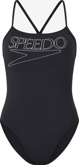 Speedo Badedrakt Endurance+ Logo Thin Strap Swimsuit Svart