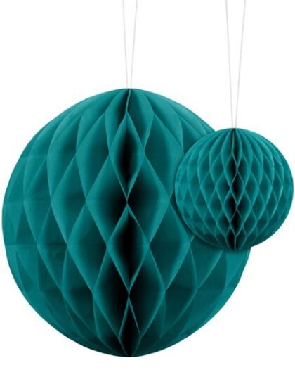 Mørk Turkis Honeycomb Ball VELG STØRRELSE 10 20 cm