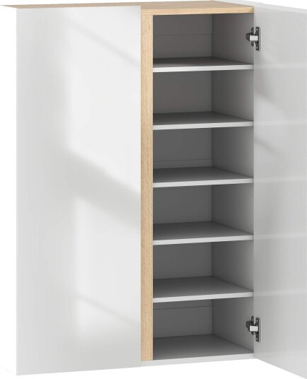 Skoskap med soft close 6 lags plass til 18 par hvitt tre Skoskap med soft close 6 lags plass til 18 par hvitt tre