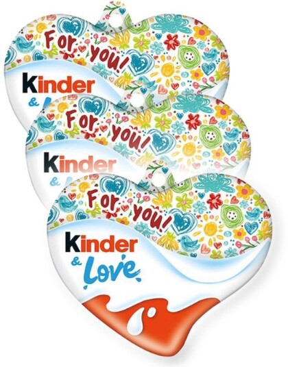 30 stk Kinder Love Easter Melkesjokoladehjerte med Melkekremfyll Hel Eske 1,1 kg