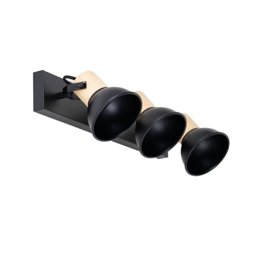 Lindby Bosko spotlight, svart, 3 lyskilder, lang