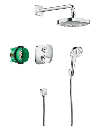 Hansgrohe Croma Select E Dusjpakke Komplett med hodedusj og hånddusj