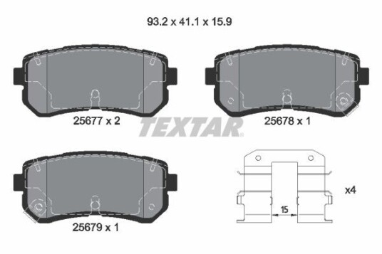 Bremseklosser TEXTAR 2567701 Bremseklosser TEXTAR 2567701