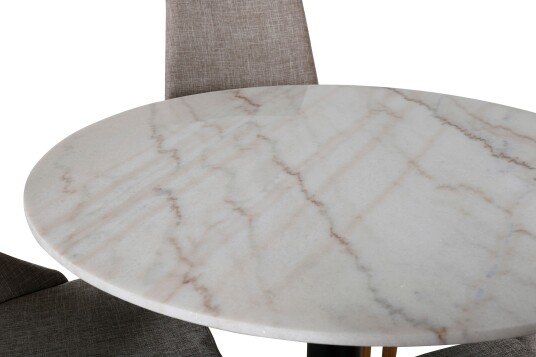 Venture Home Estelle Spisegruppe 106 cm Rund med 4 Leone Stoler Sort