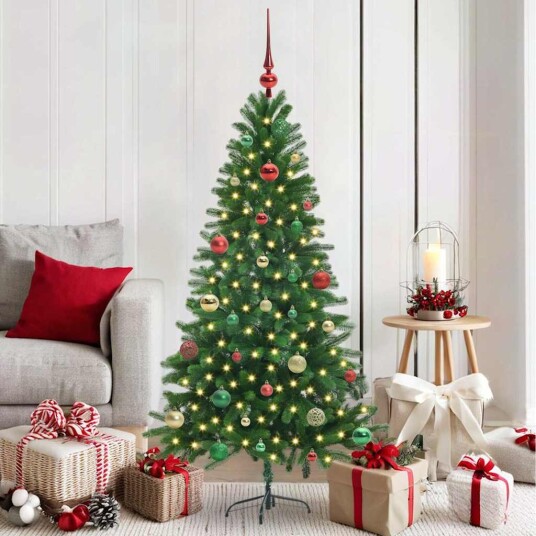  Juletre med 150 LED med stativ grønn 150 cm PE