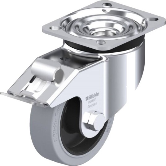 Blickle 695452 Lk-Poev 100R-1-Fi-Sg Styrehjul Med Brems, Hjuldiameter 100 Mm, Bæreevne Maks. 200 Kg, 1 Stk