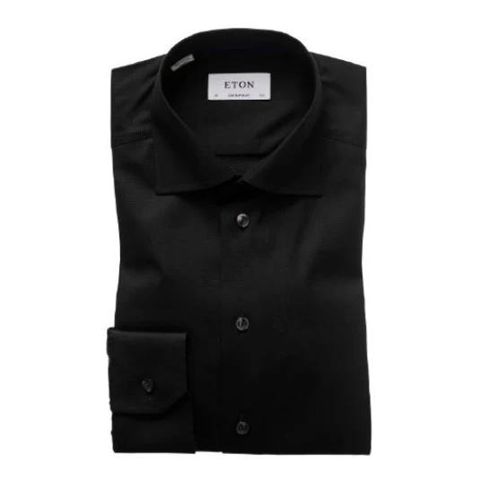 Eton Herre Skjorter Svart 3XL