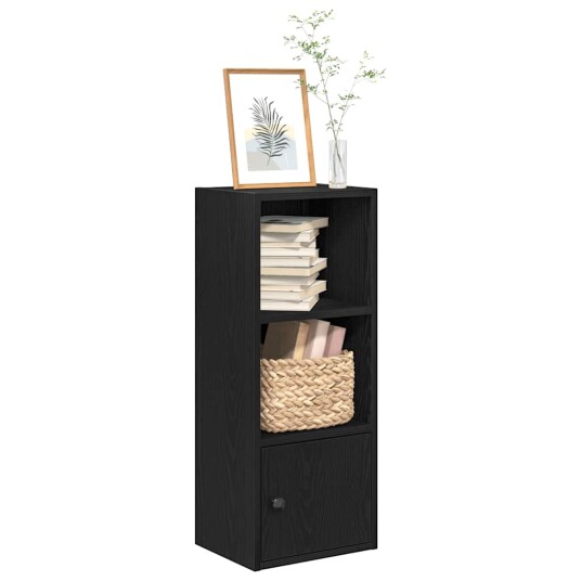 Bokhylle svart eik 31x24x77 cm konstruert tre