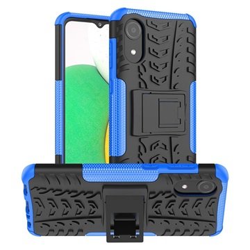 Anti-Skli Samsung Galaxy A03 Core Hybrid-deksel med Stativ Blå / Svart