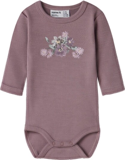 Name It Body I/e Ull NbfWillitus Paddesopp/Flower Bukett Name It 1 år (80) Langermet Body Lilla