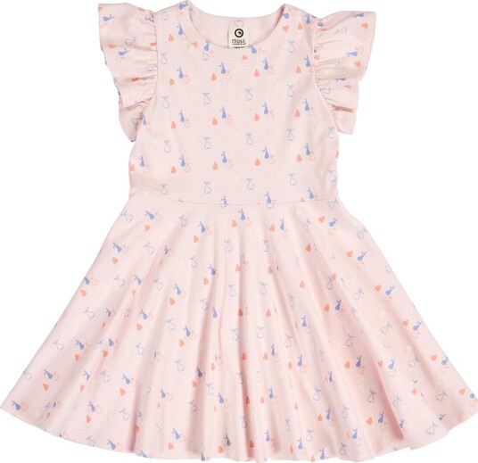 Müsli Kjole   Rib   Piknik Frill Swing   Primrose/Shell Blue/Tof   Müsli   8 år (128)   Kjole   Rosa