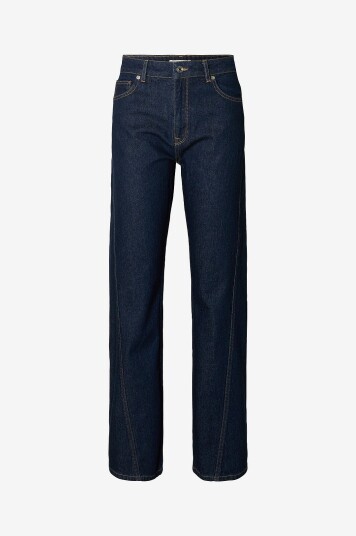 Selected Femme Jeans slfWide Vida kori HW Twisted Blå