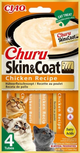 Churu Skin & Coat Kylling Kattegodbiter 4 stk