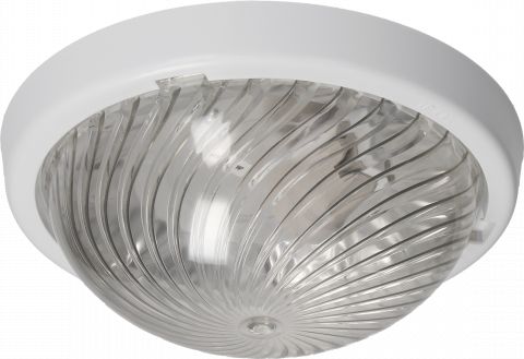 Orno 7070T-Alfa/Pl Taklampe, Lysarmatur, 75W, E27, Ip44, Ik10, Transparent Polykarbonat Lampeskjerm
