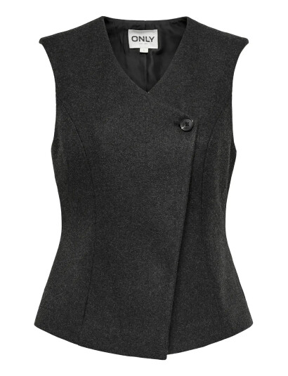 ONLY Onlmaika Asym Fit Waistcoat Pnt Ox - Grey - S ONLY Onlmaika Asym Fit Waistcoat Pnt Ox - Grey - S