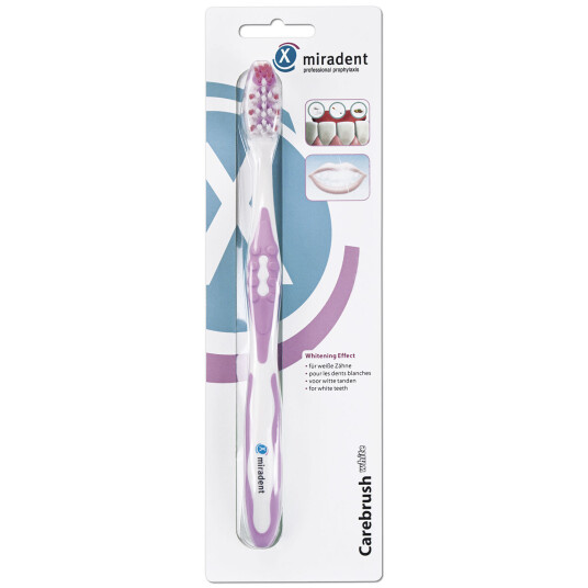 Miradent Tannbørste Carebrush Whitening PINK Miradent Tannbørste Carebrush Whitening PINK