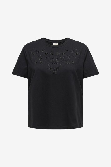 JDY - Topp jdyCif S/S Broderie Anglaise Top - Svart