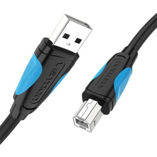 Vention USB A til B Skriverkabel 1M Svart Vention USB A til B Skriverkabel 1M Svart