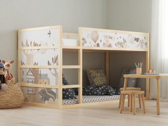 Selvklebende klistremerker – til Ikea KURA seng / Klistremerke Naturtema