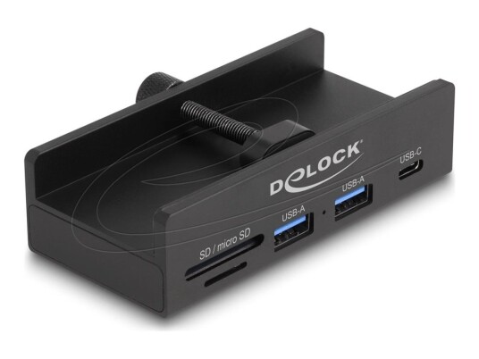 Delock - Hub - 5 Gbps, Sd + Micro Sd Slot With Locking Screw - 2 X Usb + 1 X Usb-C - Stasjonær