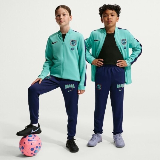 Barcelona Tracksuit Dri FIT Strike 3. Grønn frost/Blå/Rød Barn Nike størrelse XL: 158 170 cm