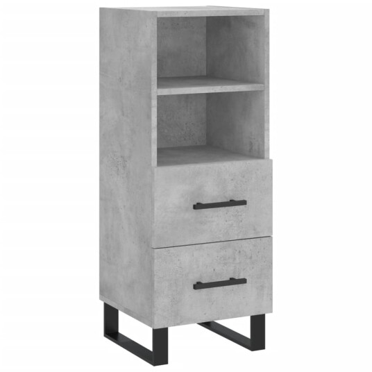 vidaXL Highboard betonggrå 34,5x34x180 cm konstruert tre 8720845483630