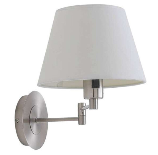 Lindby Uttrekkbar stoffvegglampe Pola, matt nikkel