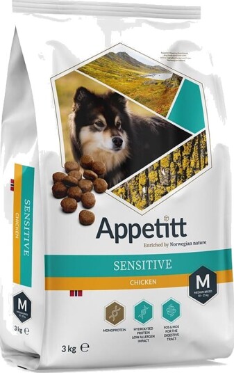 Appetitt Hundefôr Sensitive Medium Kylling 12 kg Uten Korn Appetitt Hundefôr Sensitive Medium Kylling 12 kg Uten Korn