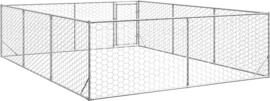 vidaXL Utendørs hundebur med dør 3x4x1 m galvanisert stål