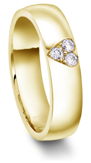 Moments by Pan Jewelry, Diamantring Beloved i 585 gult gull med hjerte 0,12 CT | 5 mm bredde