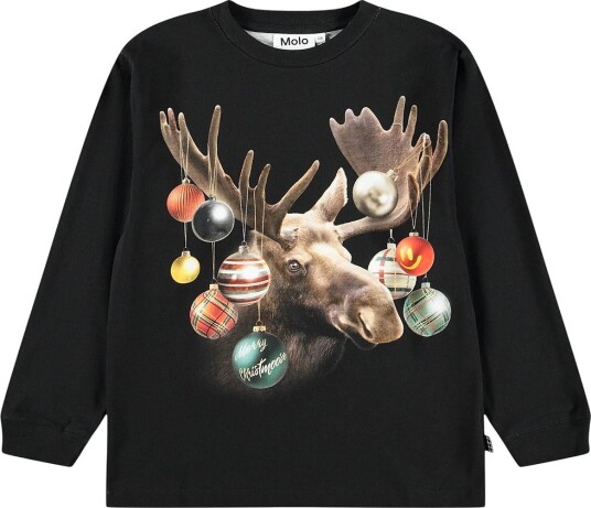 Molo Genser Rube Christmoose Molo 6 år (116) Genser Brun Svart