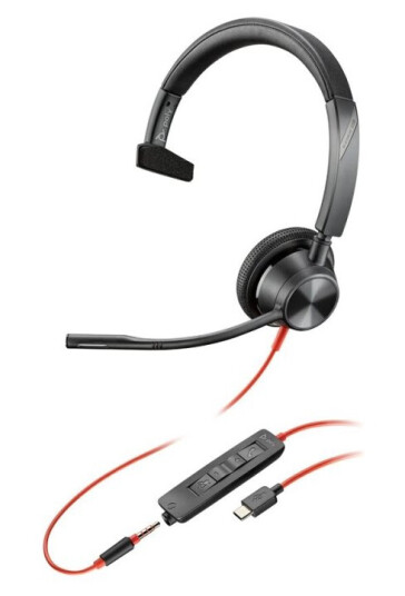 Poly Blackwire 3315 - Blackwire 3300 Series - Hodesett - On-Ear - Kablet - 3,5 Mm Jakk, Usb-C - Svart Poly Blackwire 3315 - Blackwire 3300 Series - Hodesett - On-Ear - Kablet - 3,5 Mm Jakk, Usb-C - Svart