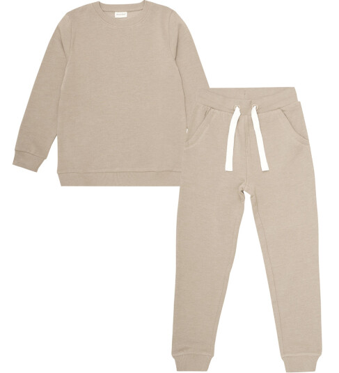 Minymo Joggedress 2-Pcs Beige 134 - Barneklær