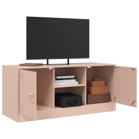  TV-benk rosa 99x39x44 cm stål