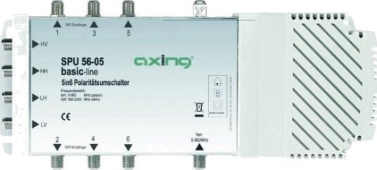 Axing Spu 56-05, 5 Innganger, 6 Utganger, 950 - 2400 Mhz, 85 - 862 Mhz, Ip20, F
